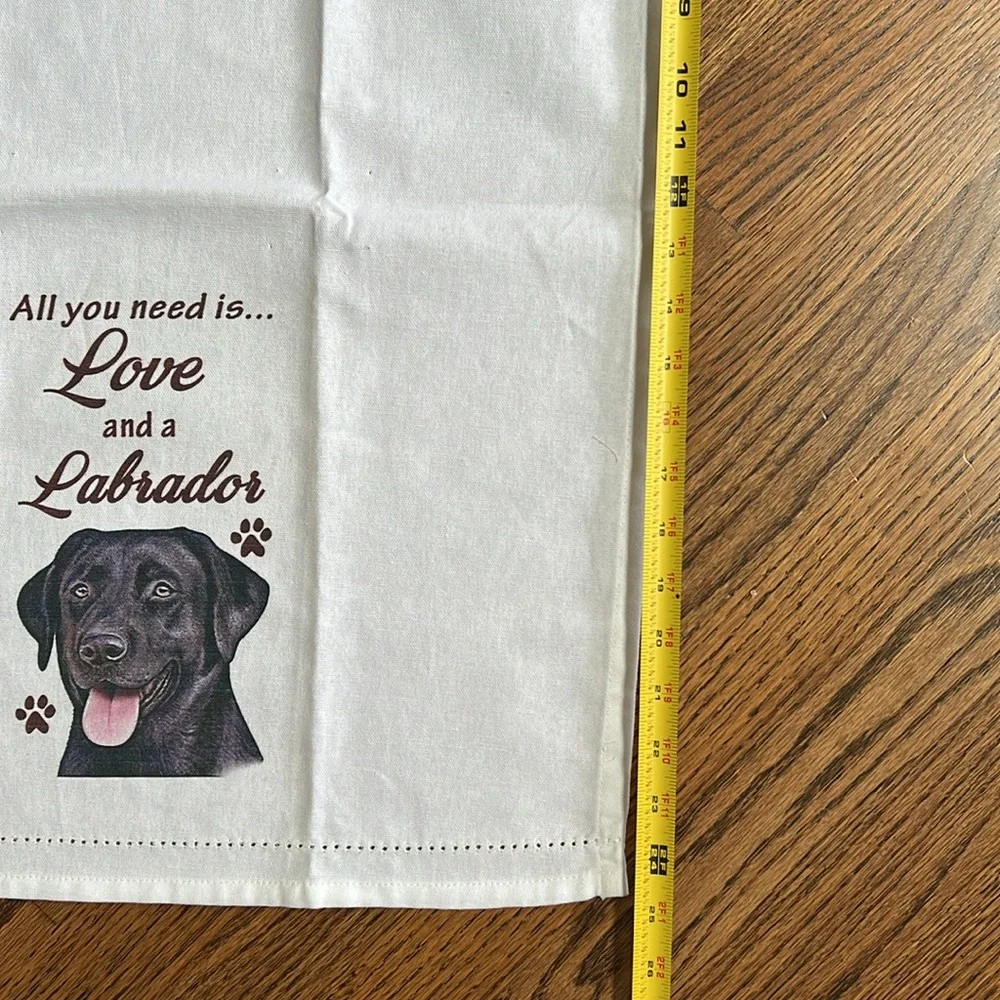 Labrador Tea Towel  Dog Lover Gift  Black Lab Kitchen Decor NWOT Pet‑Themed Home